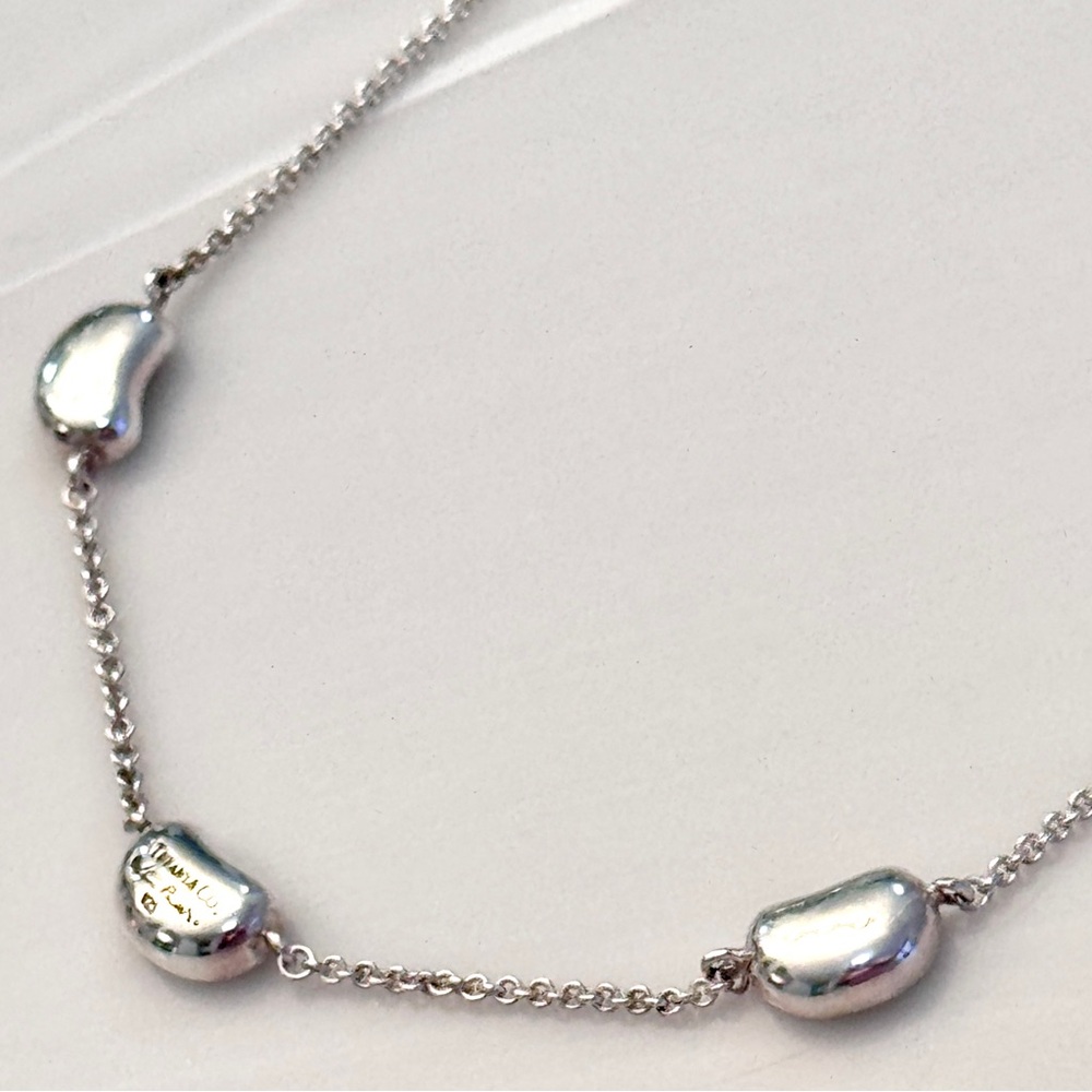 Tiffany & Co. Elsa Peretti Sterling Silver Three Bean Necklace